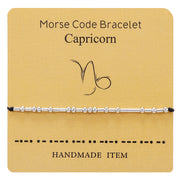 12 Constellation Morse Code Fashion Astrology Couples Bracelet