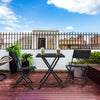 3 Pieces Rattan Patio Set of Foldable Patio Table and Chairs
