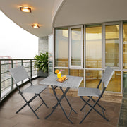 3PCS Rattan Bistro Set Foldable Patio Chair Set Outdoor Garden Furniture