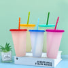 5PC Large Capacity Frosted Temperature Sensing Discolor Straw Cup