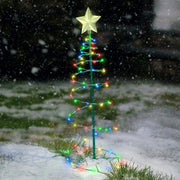 Christmas Tree Star Solar LED Spiral Lamp Garden Decoration