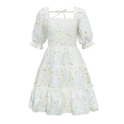 Toddler Little Girls Summer Ruffle Short Sleeve Print Princess Dress