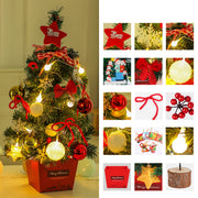 50CM Mini Christmas Tree Tabletop with LED Light Artificial Xmas Tree Desk Decoration