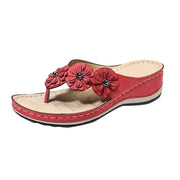Retro Flowers Women's Summer Casual Flat Bottom Flip-Flops Sandals