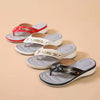 Women's Metal Buttons Decor Wedge Platform Flip Flops Sandals