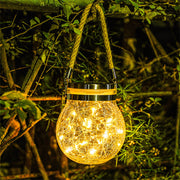 Solar Cracked Glass Jar Color Copper Wire Hanging Light
