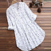 Women's Loose Casual Long Sleeve Linen Cotton Blouse