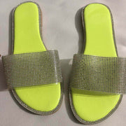 Summer Women's Multicolor Shining Diamond Fashion Flat Sandals